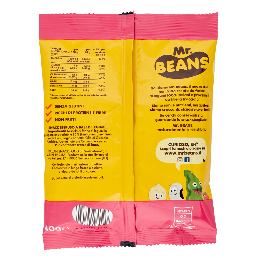 MR.BEANS - SNACK DI LEGUMI - GUSTO CURCUMA E ZENZERO - 40g